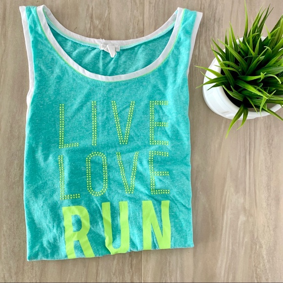 Live Love Run Mint Workout Tank - Picture 2 of 7